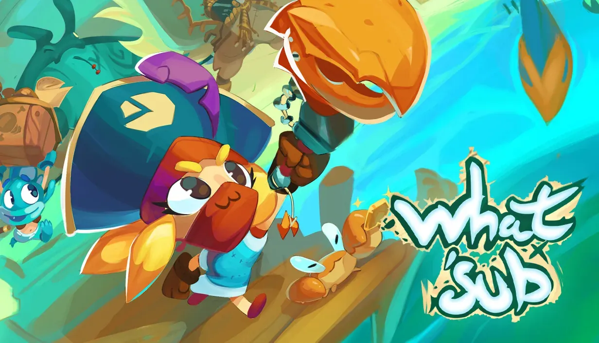 What'Sub key art with the game's logo